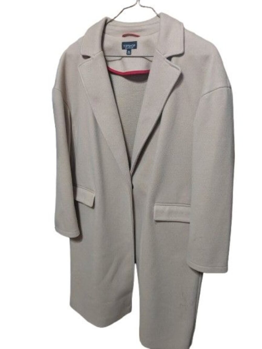 Topshop Women's Camel Single Button Coat Wool Blend US Size 12
